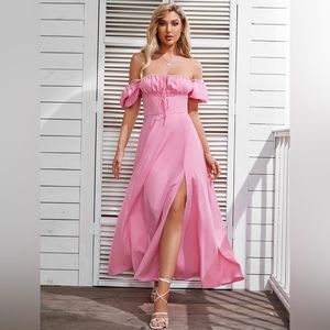 Pink flowy spring/summer time dress